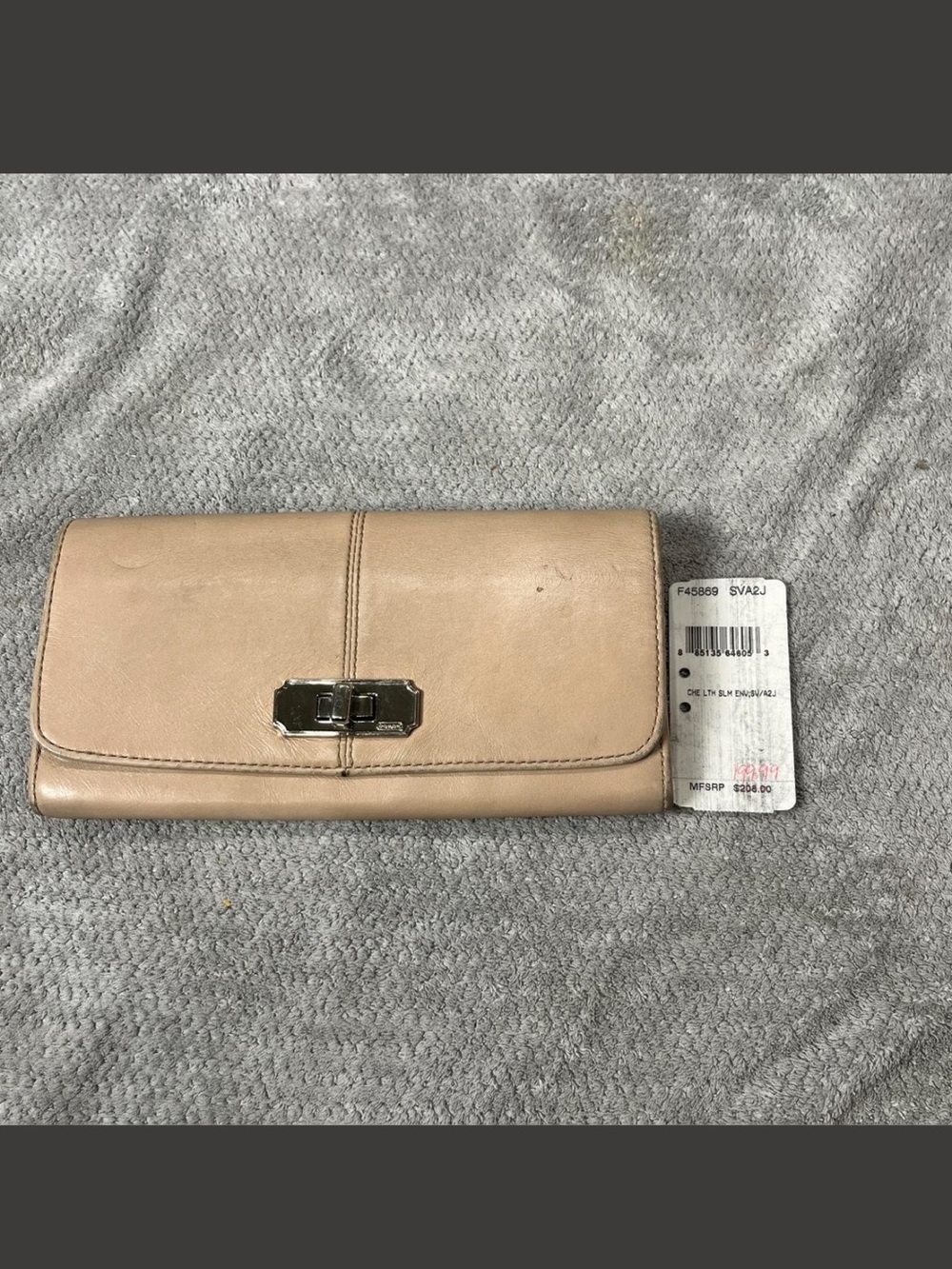 Vintage Y2K Coach Chelsea leather turnlock envelope tan leather wallet w/ tag